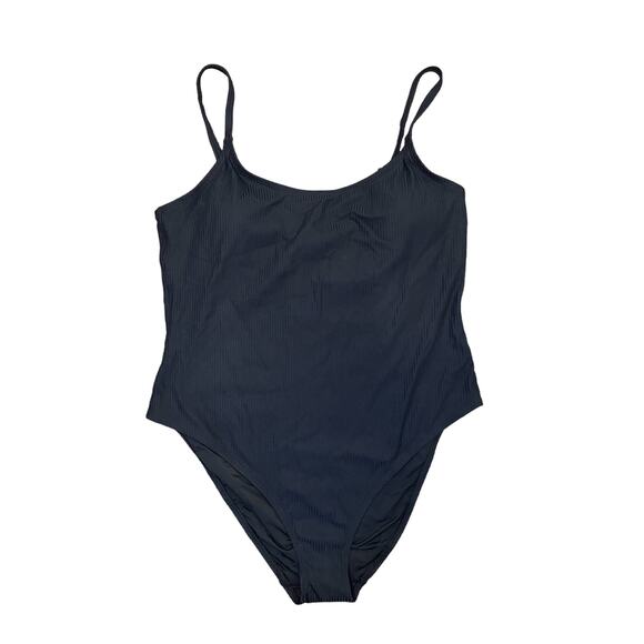 Andie Swim The Amalfi One Piece Swimsuit Ribbed Black Size XL NWT Minimalist - Picture 3 of 10